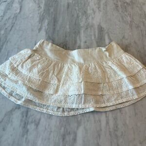 Edikted Cream Eyelet Mini Skirt